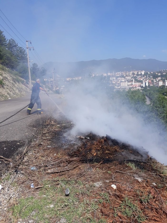 Karabük’te Otluk Alanda Çıkan Yangın Büyümeden Söndürüldü