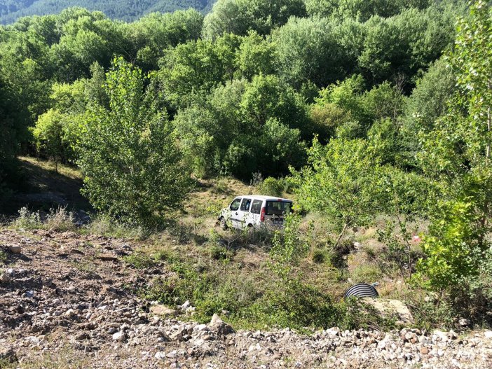 Yoldan Çıkan Hafif Ticari Araç Şarampole Düştü