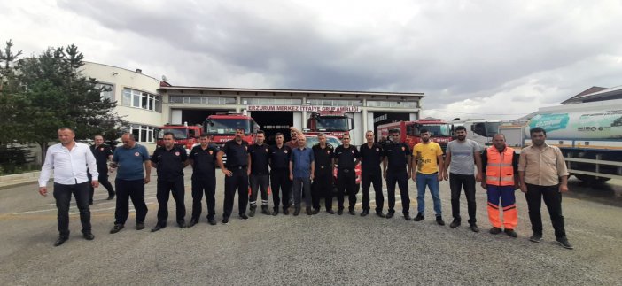 Erzurum İtfaiye Ekipleri Antalya İçin Yola Çıktı